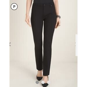 Chico's Women's Ponte Knit Five Pocket Slim Ankle Pants Sz 00/XS/2 Petite Black